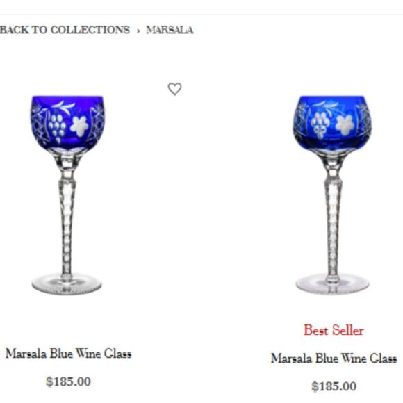 2 Piece German Wine Hocks Glasses Cobalt Blue Cut To Clear Crystal - Picture 4 of 7